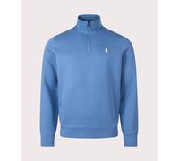 Polo Ralph Lauren Mens Double-Knit Quarter Zip Jumper - Colour: 506 Delta Blue - Size: Large