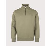 Polo Ralph Lauren Mens Double-Knit Quarter Zip Sweatshirt - Colour: 511 Cruise Olive - Size: XL