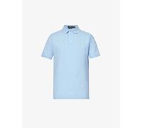 Cotton Slim Fit Polo Shirt with Short Sleeves sky blue