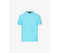Polo Ralph Lauren Mens French Turquoise Short-sleeved Logo-embroidered Custom-fit Cotton-piqué Shirt S