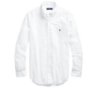 POLO RALPH LAUREN Men's Long Sleeve Slim Fit Oxford Button Down Shirt, White Solid Pony, XL