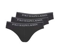 Polo Ralph Lauren Men's Low-Rise Briefs 3-Pack Black Logo Waistband Size L