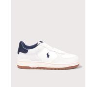 Polo Ralph Lauren Mens Masters Court Suede-Panelled Sneakers - Colour: 001 Deckwash White/Navy - Size: 11 11