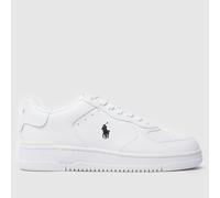 Polo Ralph Lauren Men's Masters Court Trainers in White & Black, Leather, Size: 10 UK 10