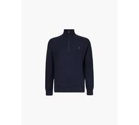 Polo Ralph Lauren Mens Navy Htr Logo-embroidered Half-zip Cotton-knit Sweatshirt Xl