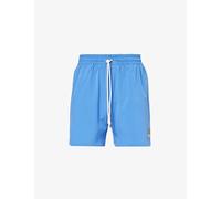 Polo Ralph Lauren Mens New England Blue Traveller Logo-embroidered Stretch Recycled-polyester Swim Shorts L