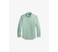 Polo Ralph Lauren Mens Polo Ralph Lauren Brand-Embroidered Custom-Fit Linen Shirt Faded Mint XL