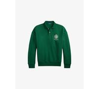 Polo Ralph Lauren Mens Polo Ralph Lauren Crest-Print Polo-Collar Cotton-Blend Sweatshirt New Forest M