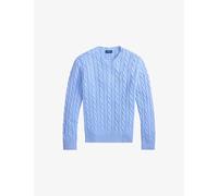 Polo Ralph Lauren Mens Polo Ralph Lauren Crewneck Cable-Knit Cotton Jumper Austin Blue XL