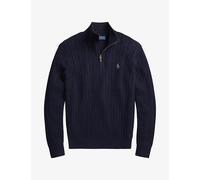 Polo Ralph Lauren Mens Polo Ralph Lauren Half-Zip Cable-Knit Cotton Jumper Hunter Navy S