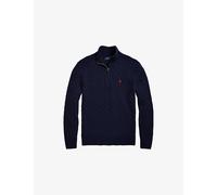 Polo Ralph Lauren Mens Polo Ralph Lauren Logo Cable-Knit Wool and Cashmere Jumper Hunter Navy 2XL