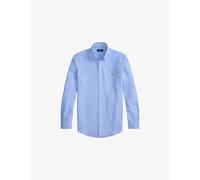 Polo Ralph Lauren Mens Polo Ralph Lauren Logo-Embroidered Custom-Fit Linen Shirt Austin Blue L