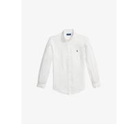 Polo Ralph Lauren Mens Polo Ralph Lauren Logo-Embroidered Custom-Fit Linen Shirt White 2XL
