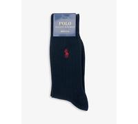 Polo Ralph Lauren Mens Polo Ralph Lauren Logo-Embroidered Stretch-Cotton Blend Socks Navy 9-11