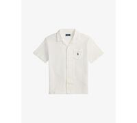 Polo Ralph Lauren Mens Polo Ralph Lauren Logo-Embroidered Terry-Textured Cotton-Blend Shirt White S