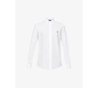 Polo Ralph Lauren Mens Polo Ralph Lauren Long-Sleeved Logo-Embroidered Slim-Fit Stretch Cotton-Poplin Shirt White S