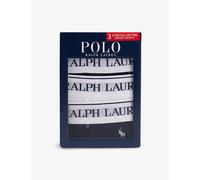 Polo Ralph Lauren Mens Polo Ralph Lauren Pack Of Three Branded Cotton-Blend Stretch-Jersey Boxers Crs Nvy/Whte/Crs Nvy Aop S