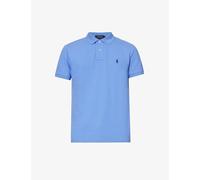Polo Ralph Lauren Mens Polo Ralph Lauren Short-Sleeved Logo-Embroidered Custom-Fit Cotton-Piqué Polo Shirt Harbor Island Blue L