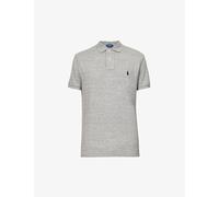Polo Ralph Lauren Mens Polo Ralph Lauren Short-Sleeved Logo-Embroidered Custom-Fit Cotton-Piqué Polo Shirt Canterbury Heather XL