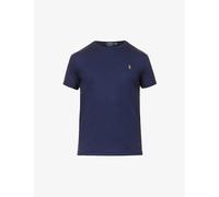 Polo Ralph Lauren Mens Polo Ralph Lauren Short-Sleeved Logo-Embroidered Custom Slim-Fit Cotton-Jersey T-Shirt French Navy S