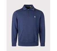 Polo Ralph Lauren Mens Quarter Zip Loopback Terry Sweatshirt - Colour: 009 Cruise Navy - Size: Large