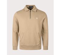 Polo Ralph Lauren Mens Quarter Zip Loopback Terry Sweatshirt - Colour: 011 Desert Khaki - Size: XL
