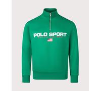 Polo Ralph Lauren Mens Quarter Zip Polo Sport Sweatshirt - Colour: 002 Erin Green - Size: Medium
