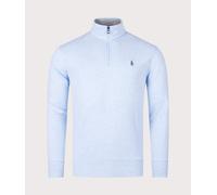 Polo Ralph Lauren Mens Quarter Zip Sweatshirt - Colour: 048 Office Blue Heather - Size: Large