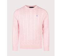 Polo Ralph Lauren Mens Regular Fit Cable Knit Cotton Jumper - Colour: 543 Ballet Pink Heather - Size: Medium