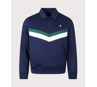 Polo Ralph Lauren Mens Regular Fit Double Knit Quarter Zip Sweatshirt - Colour: 002 Newport Navy - Size: Medium