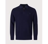 Polo Ralph Lauren Mens Regular fit Merino Wool Polo Collar Jumper - Colour: 001 Hunter Navy - Size: XL