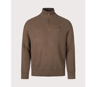 Polo Ralph Lauren Mens Regular Fit Quarter Zip Cotton Mesh Knitted Jumper - Colour: 002 Nutmeg Brown Heather - Size: Large