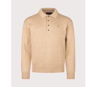 Polo Ralph Lauren Mens Relaxed Fit Knitted Cotton Jumper - Colour: 002 Camel Melange - Size: XL