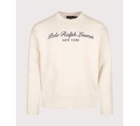 Polo Ralph Lauren Mens Relaxed Fit Wool Blend Knitted Jumper - Colour: 001 Andover Cream - Size: Medium
