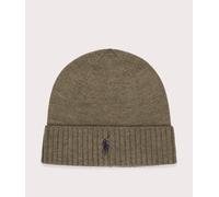 Polo Ralph Lauren Mens Signature Pony Wool Beanie - Colour: 019 Light Cargo Olive Heather - Size: One Size