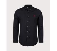 Poplin Button-Down Shirt with Custom Fit - male - Polo Ralph Lauren - Casual Shirts - Black - M - Shirts M