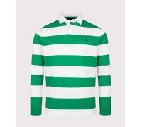 Polo Ralph Lauren Mens The Iconic Striped Rugby Shirt - Colour: 502 Billiard/Classic Oxford White - Size: Large