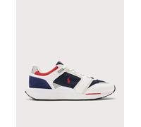 Polo Ralph Lauren Mens Train 89 V2 Suede-Paneled Sneakers - Colour: 003 White/Navy/Red - Size: 9