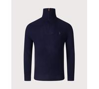 Polo Ralph Lauren Mens Waffle Knit Quarter Zip Jumper - Colour: 001 Hunter Navy - Size: Medium