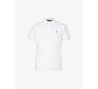 Polo Ralph Lauren Mens White Short-sleeved Logo-embroidered Custom Slim-fit Cotton-jersey Shirt L