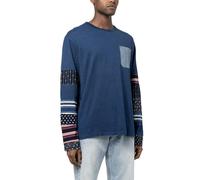 Polo Ralph Lauren Patchwork Dyed Indigo Jersey Shirt Sweatshirt Sweater T -