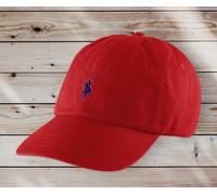 Polo Ralph Lauren Red Baseball Cap Classic Cotton Hat One Size Logo Adjustable