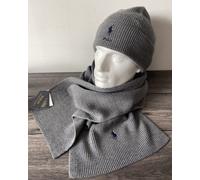 POLO RALPH LAUREN RIB KNIT WOOL SCARF & BEANIE HAT SET BNWT