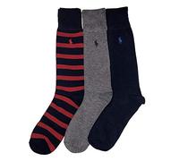 POLO RALPH LAUREN Rugby Striped/Solid Dress Socks - 3 Pack Sock Size 10-13/Shoe Size 6-12 1/2