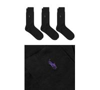 Polo Ralph Lauren Socks Black Men's 3 Pack Mercerized Size UK 6-8 / EU 39-42