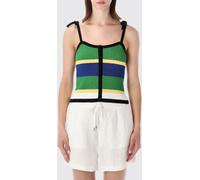 POLO RALPH LAUREN Striped Off-The-Shoulder Cropped Cotton Knit Top - Size: L - female