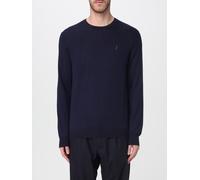 Slim Fit Crew Neck Jumper in Washable Wool Navy Blue