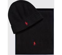 POLO RALPH LAUREN Two-Piece Set with Ribbed Pure Wool Hat and Scarf - Size: OS - male