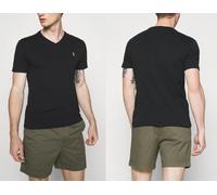 Polo Ralph Lauren V Neck T-shirt Black Shirt Custom Slim Fit Tee Top Gold Pony S