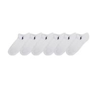 POLO RALPH LAUREN Women's Classic Sport Solid Ultra Low Cut Socks-6 Pair Pack-Athletic Cotton Comfort Flat Knit, White, 8-10 UK